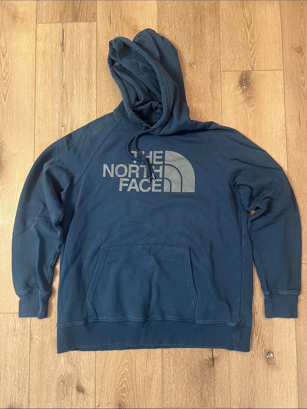 The North Face - Blue/Teal Logo Pullover Hoodie, Size L, Good Condition!